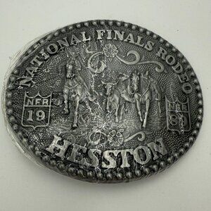 Vintage 1989 Hesston National Finals Rodeo Belt Buckle - sealed